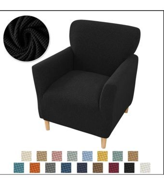 Güzel Aral Pamuklu - Polyester Süngersiz Düz Giydirmeli Siyah Tekli Koltuk Örtüsü 80x120 cm