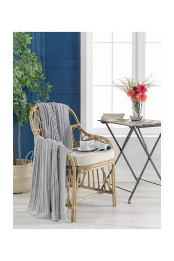 Betires Home TZ-14017 Akrilik-Pamuklu Süngersiz Gri Tekli Koltuk Örtüsü 130x170 cm