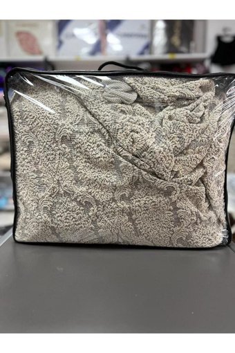 Home Jakarlı Süngersiz Damask Desenli Giydirmeli Bej 3-3-1-1 Koltuk Örtüsü 20x10 cm
