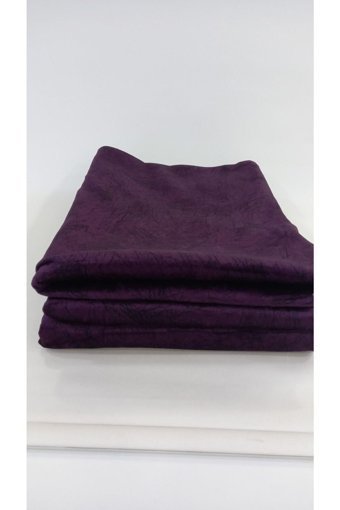 Ceyizimdekor Kadife Polar Jakarlı Süngerli Mor Üçlü Koltuk Örtüsü 175x210 cm