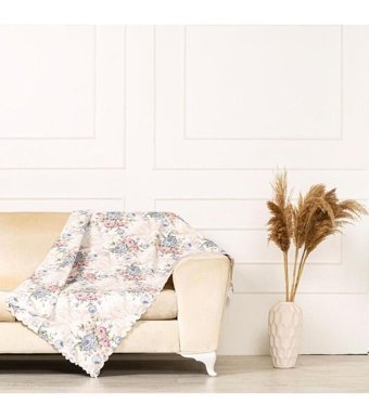 Benimol Polyester Süngersiz Gül Desenli Tekli Koltuk Örtüsü 175x215 cm