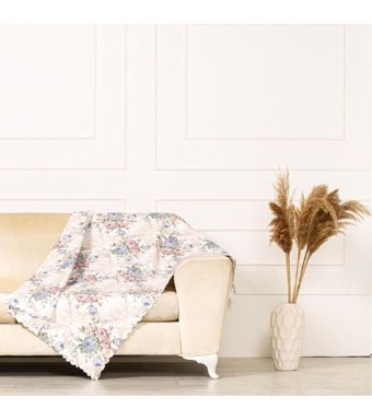 Benimol Polyester Süngersiz Gül Desenli Tekli Koltuk Örtüsü 175x215 cm