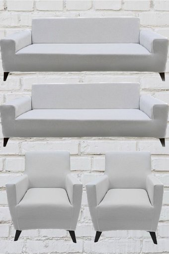 Şahane Ev Mikro Polyester Likralı Jakarlı Süngersiz Düz Giydirmeli Lastikli Bej Üçlü Koltuk Örtüsü 140 cm