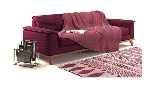 A.S.T Topdağı Tekstil Polyester Süngersiz Düz Gül Kurusu Tekli Koltuk Örtüsü 180x220 cm
