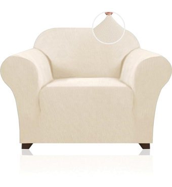 Bright Home Polyester Likralı Süngersiz Pitikare Desenli Giydirmeli Lastikli Bej Tekli Koltuk Örtüsü 70x115 cm