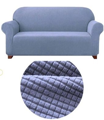 Ensari Karaoğlu Polyester Likralı Jakarlı Süngersiz Armürlü Giydirmeli Gri Üçlü Koltuk Örtüsü 180x230 cm