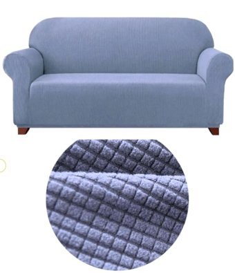 Ensari Karaoğlu Polyester Likralı Jakarlı Süngersiz Armürlü Giydirmeli Gri Üçlü Koltuk Örtüsü 180x230 cm