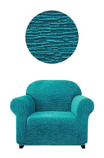 Elgeyar Polyester Likralı Jakarlı Süngersiz Armürlü Giydirmeli Yeşil Tekli Koltuk Örtüsü 75x120 cm