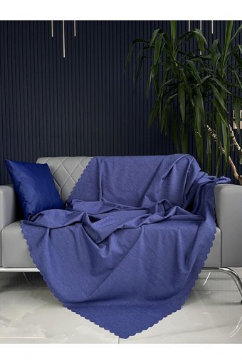 Bella Home Şönil Süngersiz Düz Lacivert Tekli Koltuk Örtüsü 170x220 cm