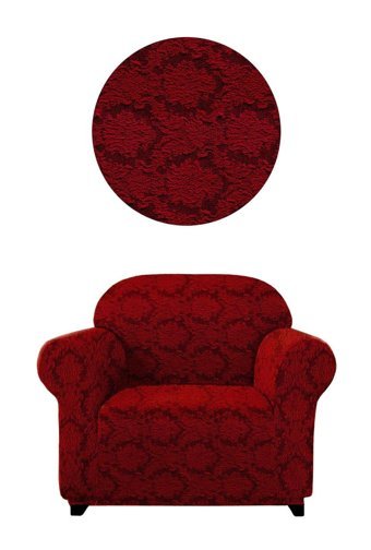 Elgeyar Polyester Likralı Jakarlı Süngersiz Giydirmeli Bordo Tekli Koltuk Örtüsü 75x120 cm
