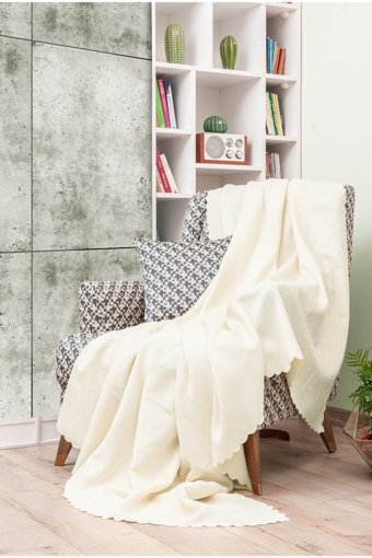 Latuda Concept Polyester Süngersiz Düz Ekru Tekli Koltuk Örtüsü 175x215 cm