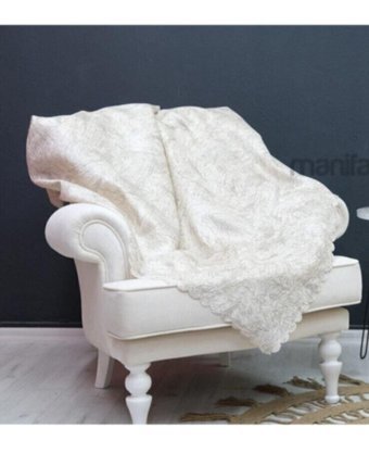 Karahanlı Polyester Polar Süngerli Düz Ekru Tekli Koltuk Örtüsü 90x170 cm