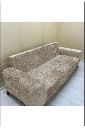 Furkanticaret Kadife Fırfırlı Süngersiz Düz Giydirmeli Gri Tekli Koltuk Örtüsü 180x237 cm