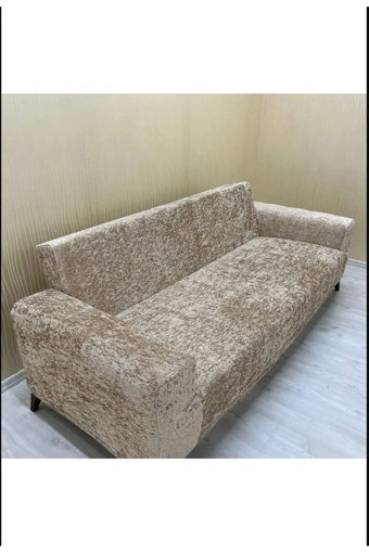 Furkanticaret Kadife Fırfırlı Süngersiz Düz Giydirmeli Gri Tekli Koltuk Örtüsü 180x237 cm
