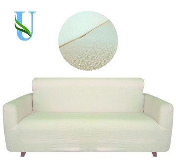 Uy Style Tekstil Likralı Jakarlı Süngerli Geometrik Desenli Giydirmeli Bej Tekli Koltuk Örtüsü 180x230 cm
