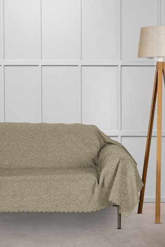 Velerde Home Şönil Polar Süngersiz Düz Bej Tekli Koltuk Örtüsü 175x300 cm