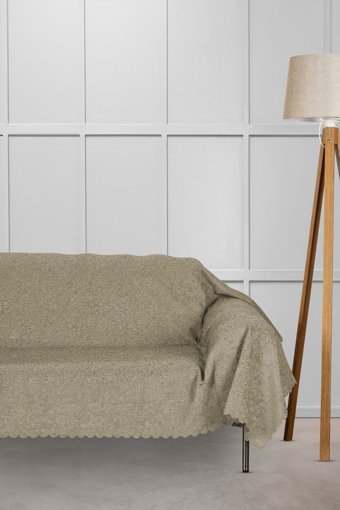 Velerde Home Şönil Polar Süngersiz Düz Bej Tekli Koltuk Örtüsü 175x300 cm