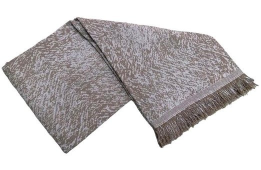 Mandaş Pamuklu Saçaklı Süngersiz Çizgili Kahverengi Tekli Koltuk Örtüsü 170x350 cm