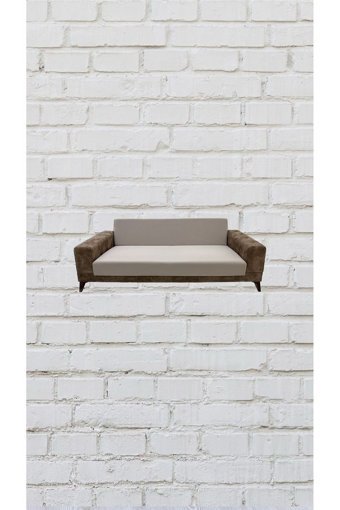 Şahane Ev Mikro Polyester Likralı Jakarlı Süngersiz Düz Giydirmeli Lastikli Kahverengi İkili Koltuk Örtüsü 78x55 cm
