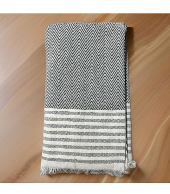 Özmakan Keten Likralı Jakarlı Süngersiz Çizgili Giydirmeli Gri Tekli Koltuk Örtüsü 170x220 cm