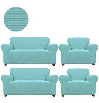 Bright Home Polyester Likralı Jakarlı Süngersiz Armürlü Giydirmeli Lastikli Yeşil Altılı Koltuk Örtüsü 180x230 cm