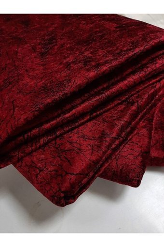Aksa Home Kadife Süngerli Mermer Desenli Kırmızı Tekli Koltuk Örtüsü 170x220 cm