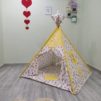 Henna Prime 481 Üçgen Kızılderili  Oyun Çadırı Sarı
