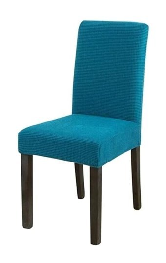 Karahanlı Pamuklu - Polyester Likralı Süngersiz Çiçek Desenli Giydirmeli Mavi Tekli Koltuk Örtüsü 34x48 cm