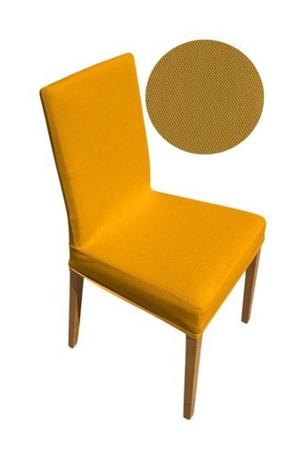 Uygar Home Pamuklu - Polyester Likralı Süngersiz Düz Giydirmeli Sarı Tekli Koltuk Örtüsü 38x50 cm