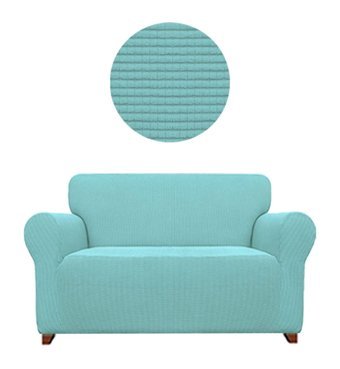 Elgeyar Polyester Likralı Jakarlı Süngersiz Armürlü Giydirmeli Turkuaz İkili Koltuk Örtüsü 140x180 cm