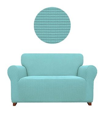Elgeyar Polyester Likralı Jakarlı Süngersiz Armürlü Giydirmeli Turkuaz İkili Koltuk Örtüsü 140x180 cm