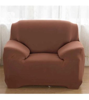 Akbu Polyester Likralı Süngersiz Petek Desenli Giydirmeli Lastikli Kahverengi Tekli Koltuk Örtüsü 75x115 cm