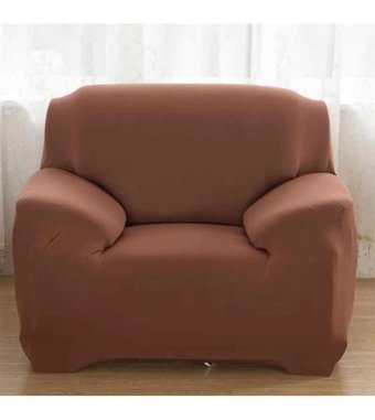 Akbu Polyester Likralı Süngersiz Petek Desenli Giydirmeli Lastikli Kahverengi Tekli Koltuk Örtüsü 75x115 cm