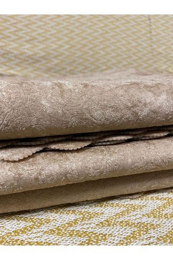 Çıkrıkçı Tekstil Pamuklu - Polyester Polar Jakarlı Süngerli Kahverengi Üçlü Koltuk Örtüsü 175x210 cm
