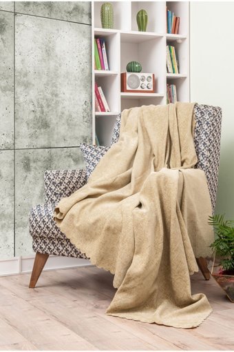 Latuda Concept Polyester Süngersiz Düz Bej Tekli Koltuk Örtüsü 175x215 cm