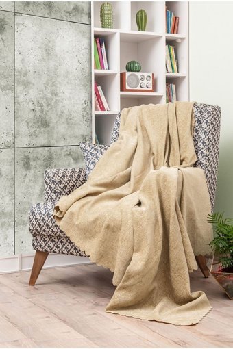 Latuda Concept Polyester Süngersiz Düz Bej Tekli Koltuk Örtüsü 175x215 cm