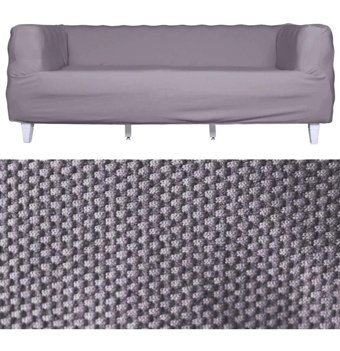 Tuchmall Chester Polyester Likralı Süngerli Petek Desenli Giydirmeli Lastikli Kaymaz Gri Tekli Koltuk Örtüsü 230x180 cm