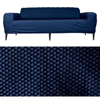 Tuchmall Polyester Likralı Süngerli Petek Desenli Giydirmeli Mavi Tekli Koltuk Örtüsü 180x240 cm