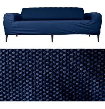 Tuchmall Polyester Likralı Süngerli Petek Desenli Giydirmeli Mavi Tekli Koltuk Örtüsü 180x240 cm