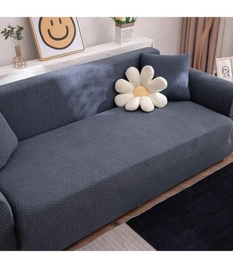 Akyol Home Bambu - Pamuklu Likralı Süngersiz Petek Desenli Giydirmeli Lastikli Gri Tekli Koltuk Örtüsü 180x230 cm