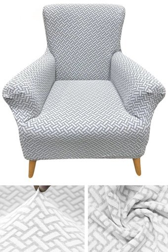 Akyol Home Pamuklu - Polyester Süngersiz Petek Desenli Giydirmeli Lastikli Gri Tekli Koltuk Örtüsü 60x80 cm