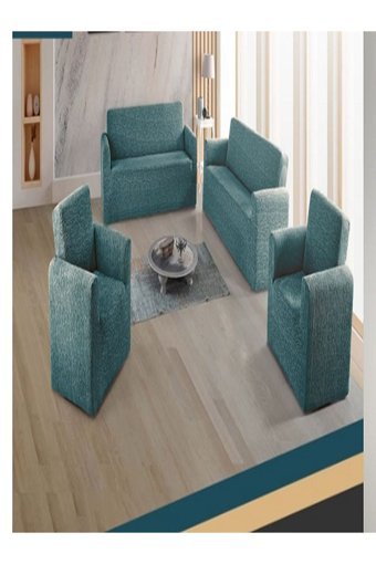 Asy Collection Pamuklu-Elestan Jakarlı Süngersiz Giydirmeli Lastikli Yeşil Dörtlü Koltuk Örtüsü 165x285 cm