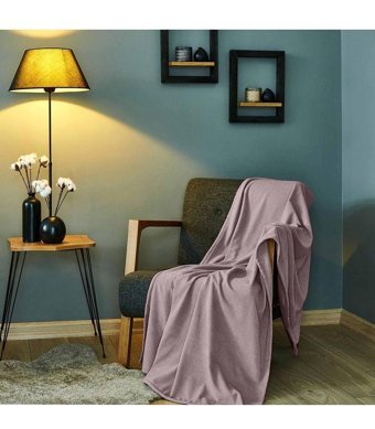 Nuvomon Vera Pamuklu Süngersiz Çizgili Antrasit Tekli Koltuk Örtüsü 110x170 cm