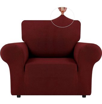 Bright Home Polyester Likralı Süngersiz Pitikare Desenli Giydirmeli Lastikli Bordo Tekli Koltuk Örtüsü 70x115 cm