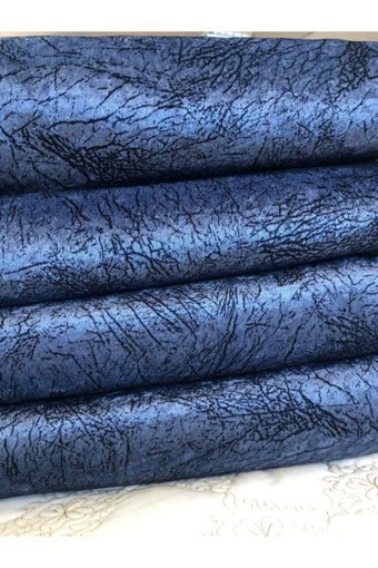 Madame Blue Polyester Süngerli Çizgili Mavi Tekli Koltuk Örtüsü 175x215 cm