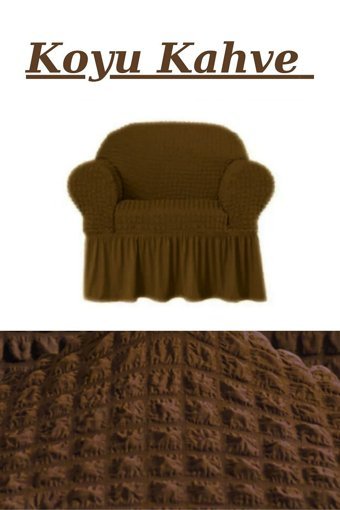 Furkanticaret Polyester Bürümcük Süngersiz Kapitone Giydirmeli Kahverengi Tekli Koltuk Örtüsü 180x230 cm