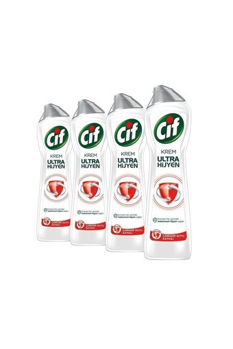 Cif Krem Ultra Hijyen Çamaşır Suyu Katkılı Yüzey Temizleyici 4x450 ml