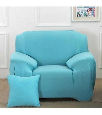 Akbu Polyester Likralı Süngersiz Düz Giydirmeli Lastikli Turkuaz Tekli Koltuk Örtüsü 75x115 cm