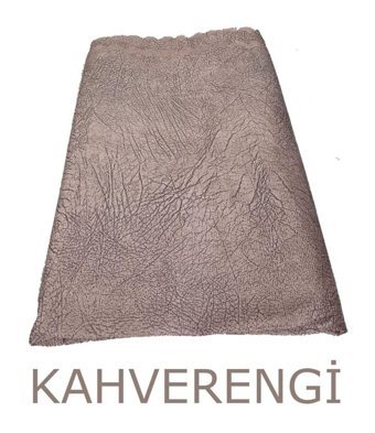 Ev Eşyan Kadife Polar Jakarlı Süngersiz Kahverengi Üçlü Koltuk Örtüsü 220x180 cm