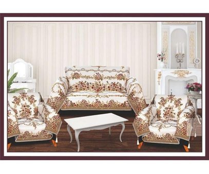 Yes Home Collection ST-096 Pamuklu - Polyester Polar Süngersiz Çiçek Desenli Gri Üçlü Koltuk Örtüsü